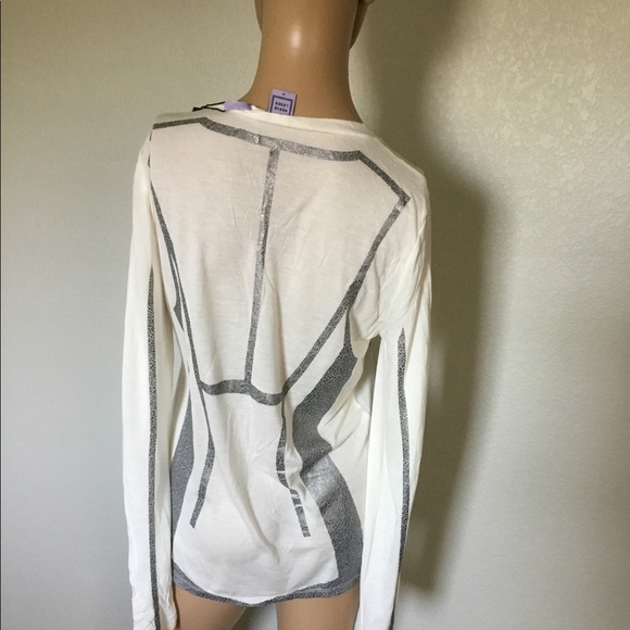 NWT Herve Leger’ Silver Foiled Top - Picture 6 of 6